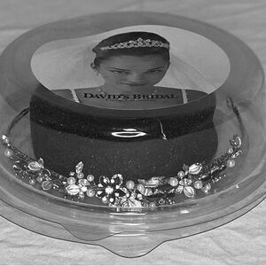 David's Bridal silver and black wedding or special occasion tiara headpiece